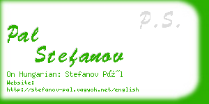 pal stefanov business card